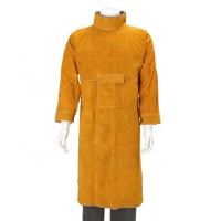 Welding Safety Wear Leather Trousers & Long Coat Protective Clothing Apparel Suit For Welder